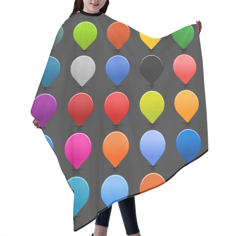 Personality  25 Mapping Pins Sign Web Map Icon Hair Cutting Cape