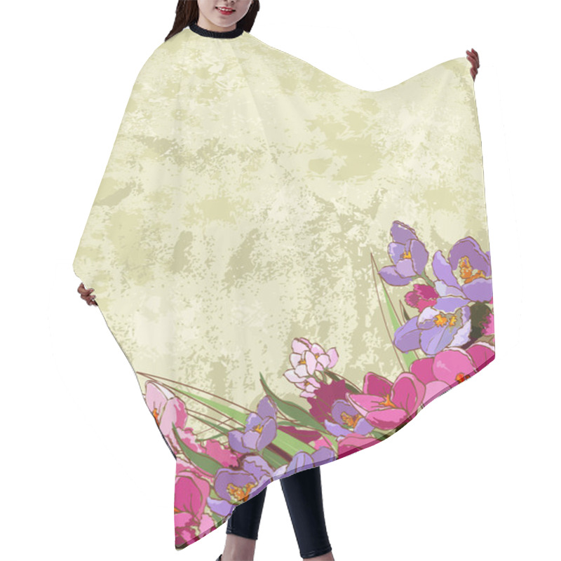 Personality  Spring Flowers Design Hair Cutting Cape