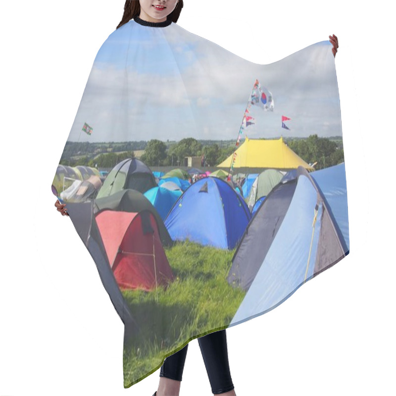 Personality  Colourful Tents At Music Festival Hair Cutting Cape