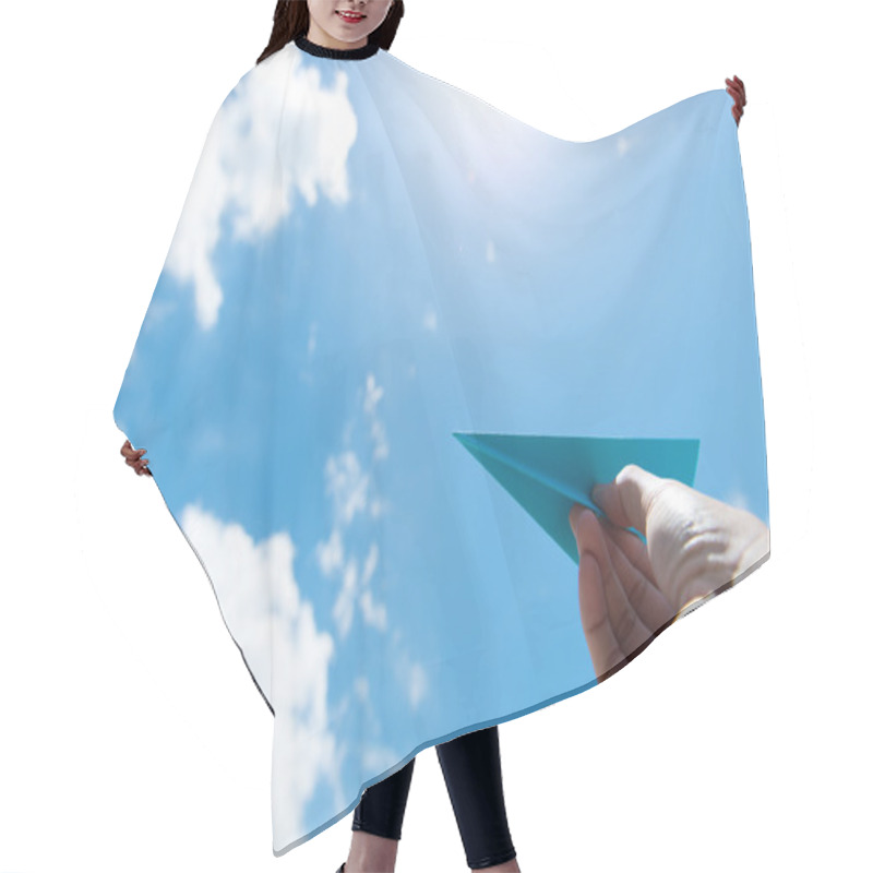 Personality  Paper Plane Against Cloudy Sky Hair Cutting Cape