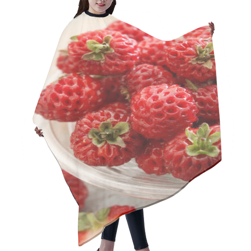 Personality  Hybrid Strasberry Fruit In Dish Hair Cutting Cape