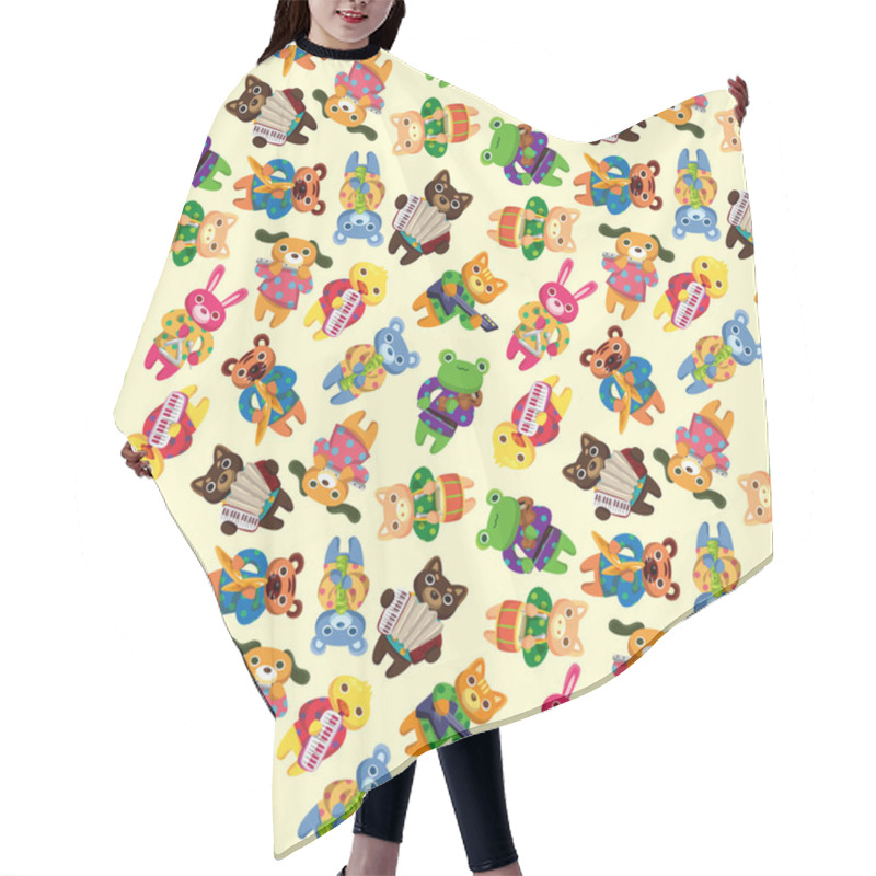 Personality  Animal Play Music Seamless Pattern Hair Cutting Cape