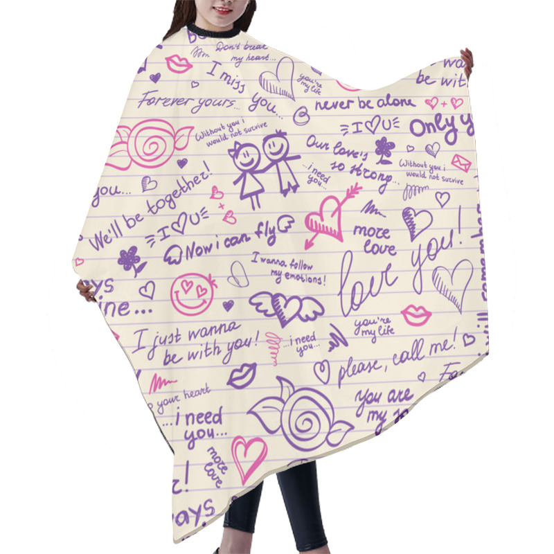 Personality  Hand Drawn Pattern Hair Cutting Cape