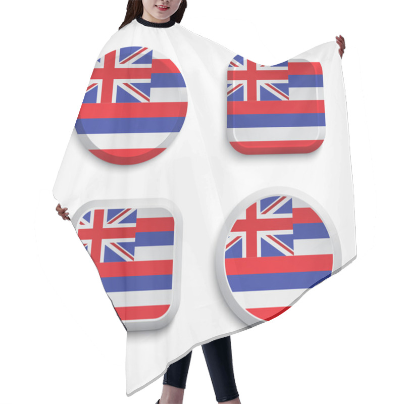 Personality  Hawaii Flag Buttons Hair Cutting Cape