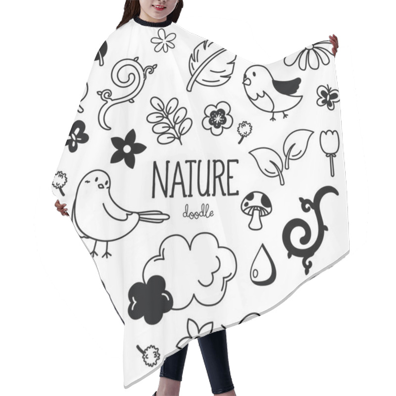 Personality  Hand Drawing Styles For Nature. Doodle Nature. Hair Cutting Cape