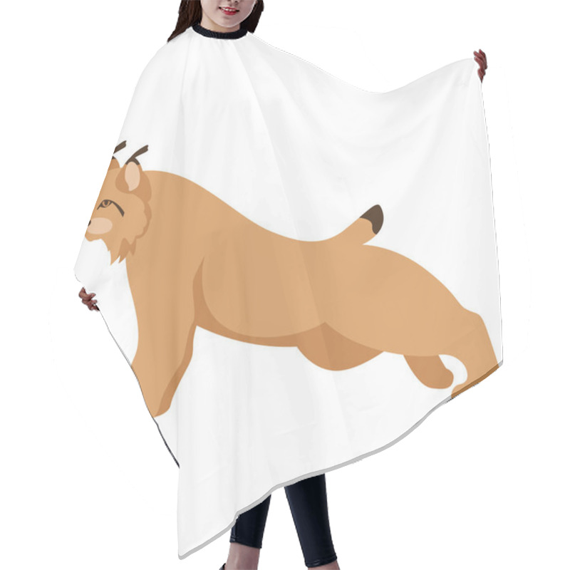 Personality  Lynx  Vector Illustration Flat Style Profile Side Hair Cutting Cape