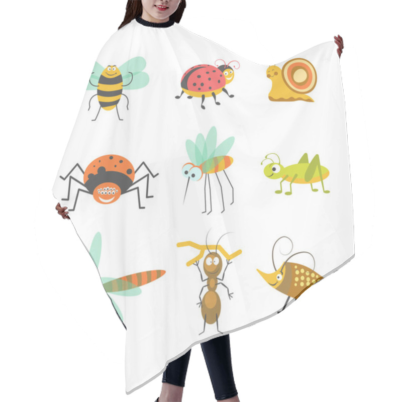 Personality  Funny Cartoon Insects Icons Hair Cutting Cape