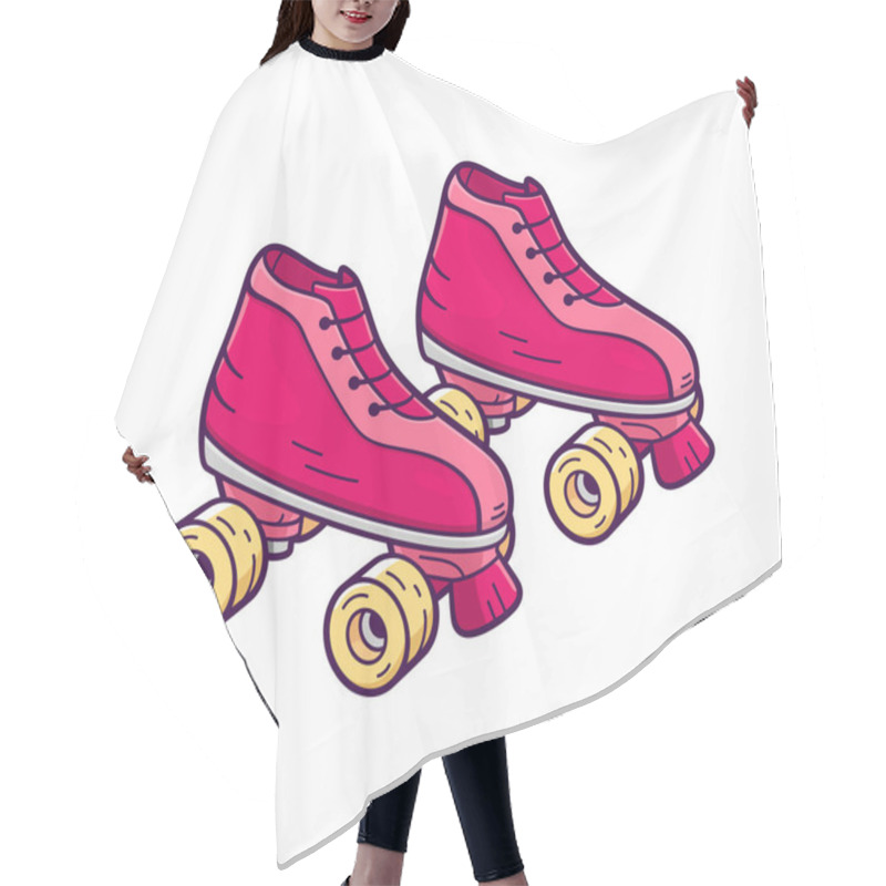 Personality  Retro Quad Roller Skates. Vector Icon Hair Cutting Cape