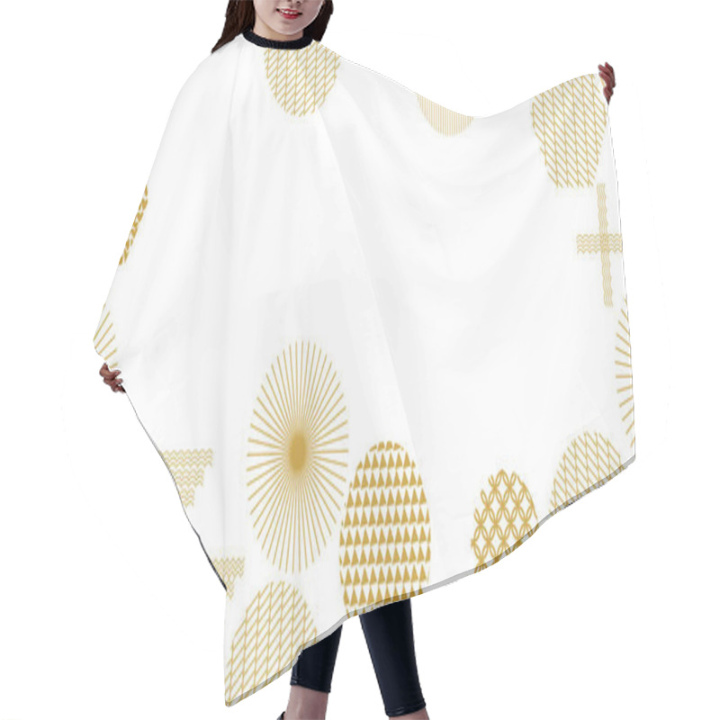 Personality  Rich Seamless Pattern With Abstract Geometric Shapes. Hair Cutting Cape