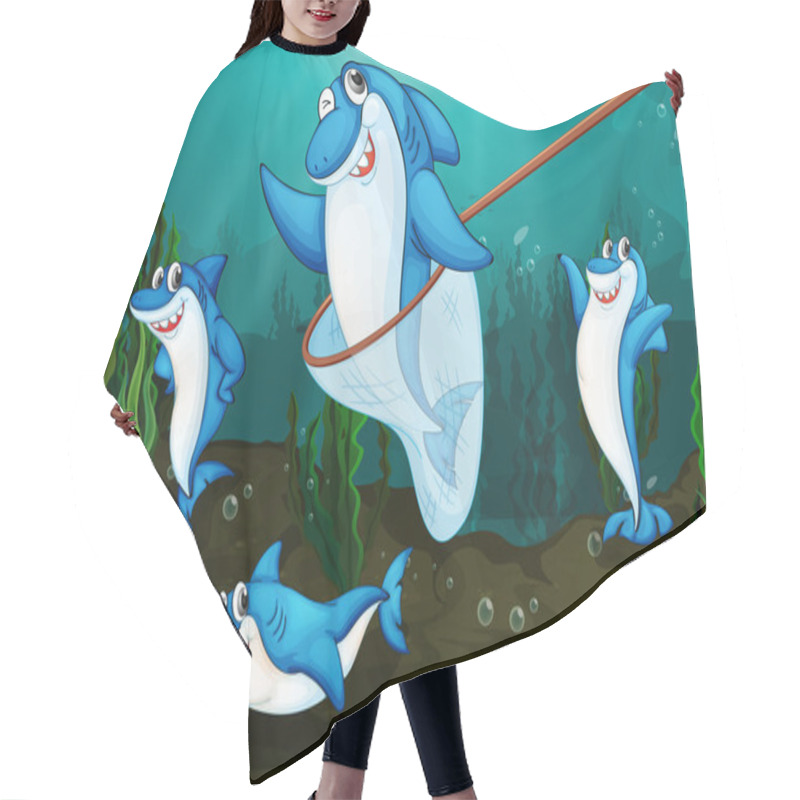 Personality  Shark Fish Hair Cutting Cape