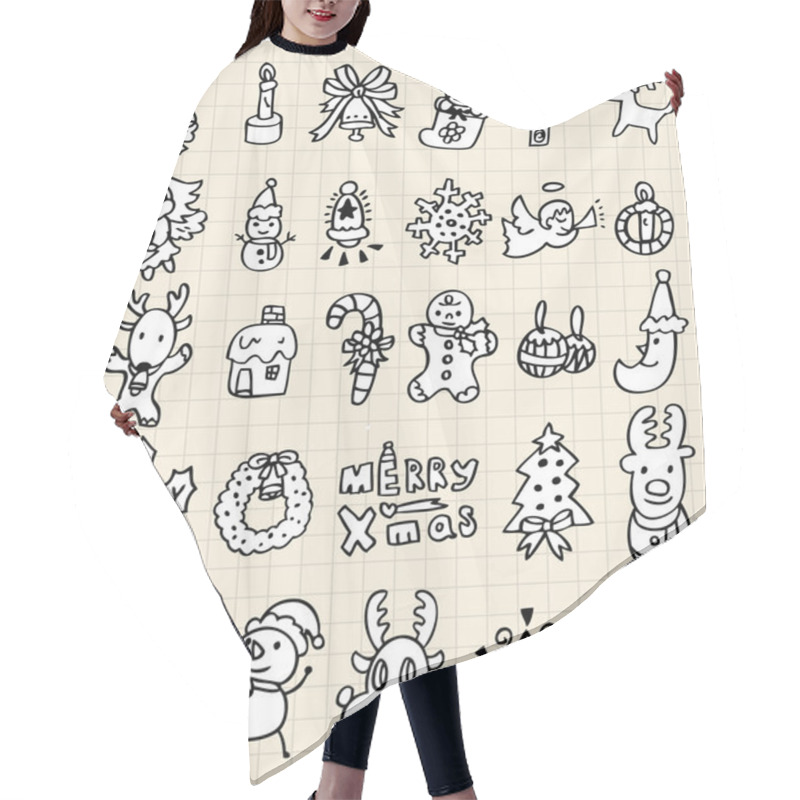 Personality  Hand Draw Christmas Hair Cutting Cape