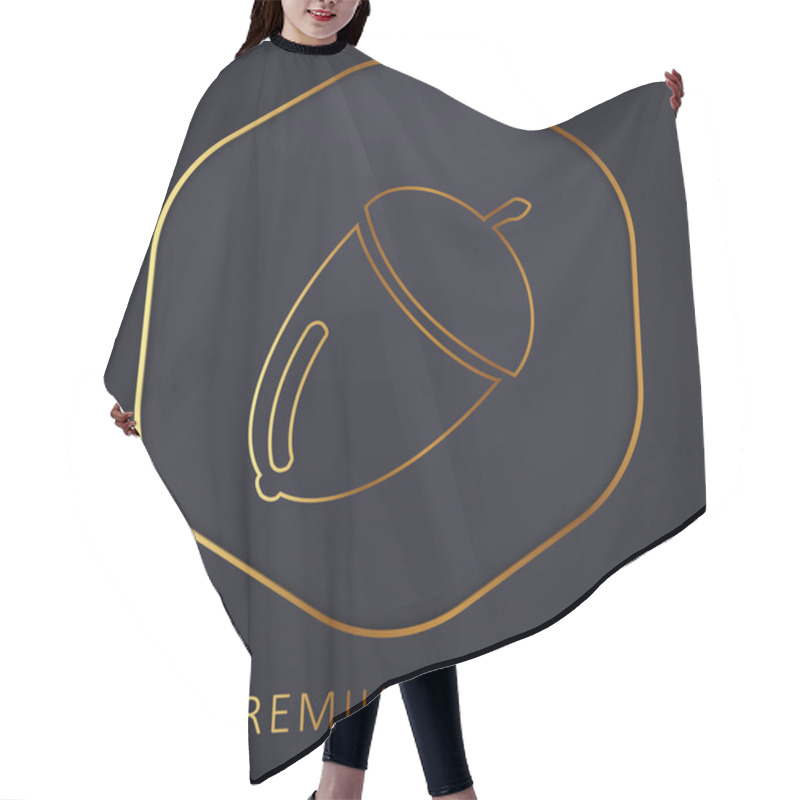 Personality  Acorn Golden Line Premium Logo Or Icon Hair Cutting Cape