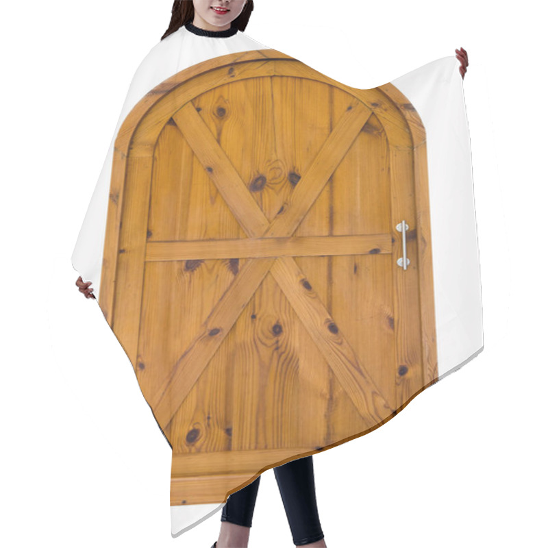 Personality  Wooden Doors On A White Background Are Suitable As Part Of Any Design Work. Hair Cutting Cape