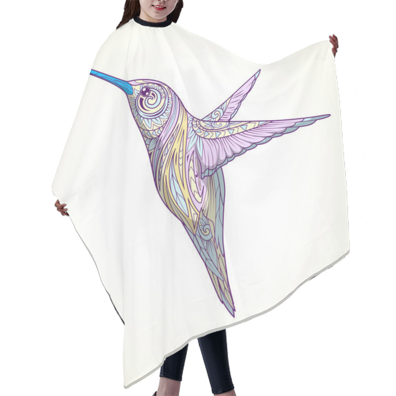 Personality  Hummingbird With Abstract Ornament Vector Hair Cutting Cape