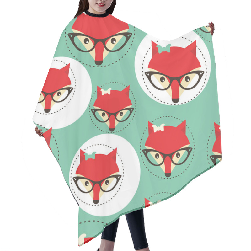 Personality  Seamless Background With Foxes  Hair Cutting Cape