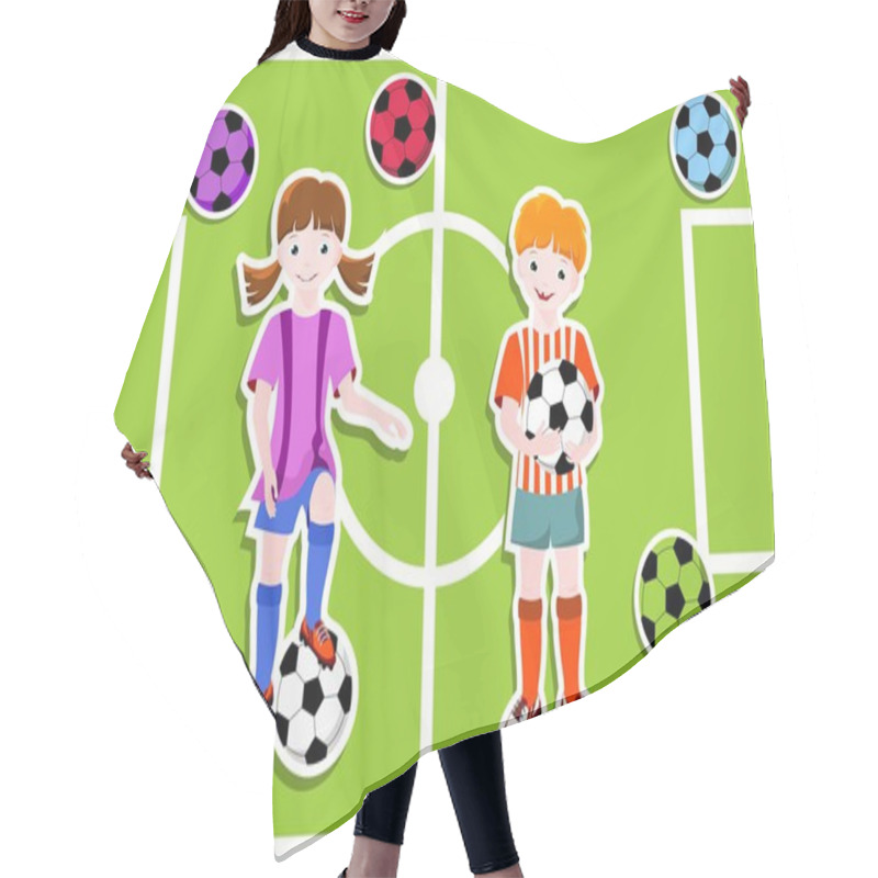 Personality  Boy And Girl - Football (soccer) Theme Hair Cutting Cape