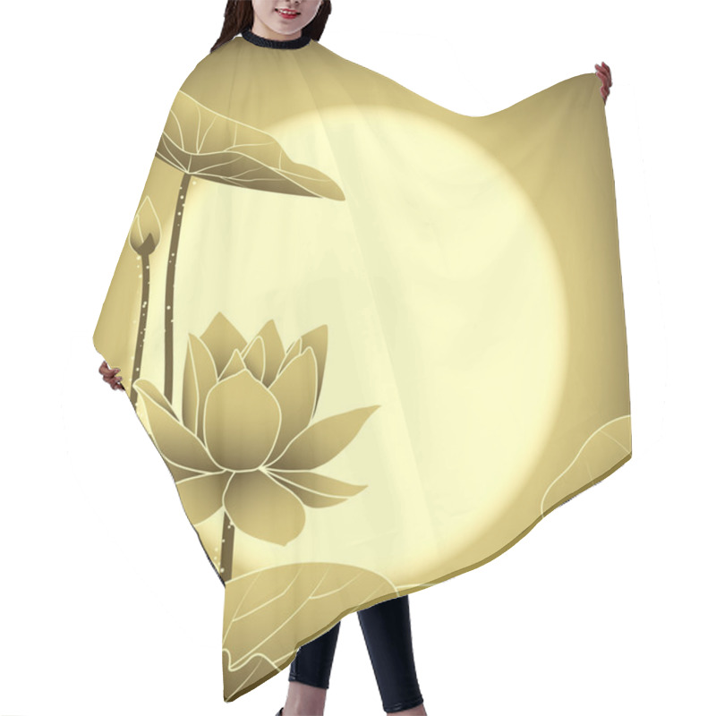 Personality  Oriental Mid Autumn Festival Lotus Flower Hair Cutting Cape