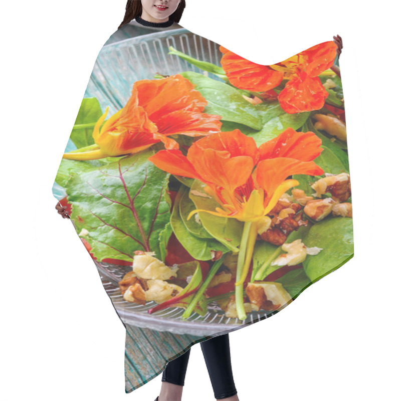 Personality  Summer Nasturtium Salad Hair Cutting Cape