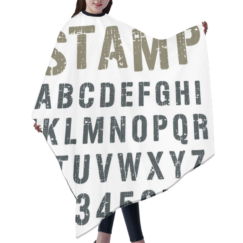 Personality  Alphabet Font Stamp Army Design Hair Cutting Cape