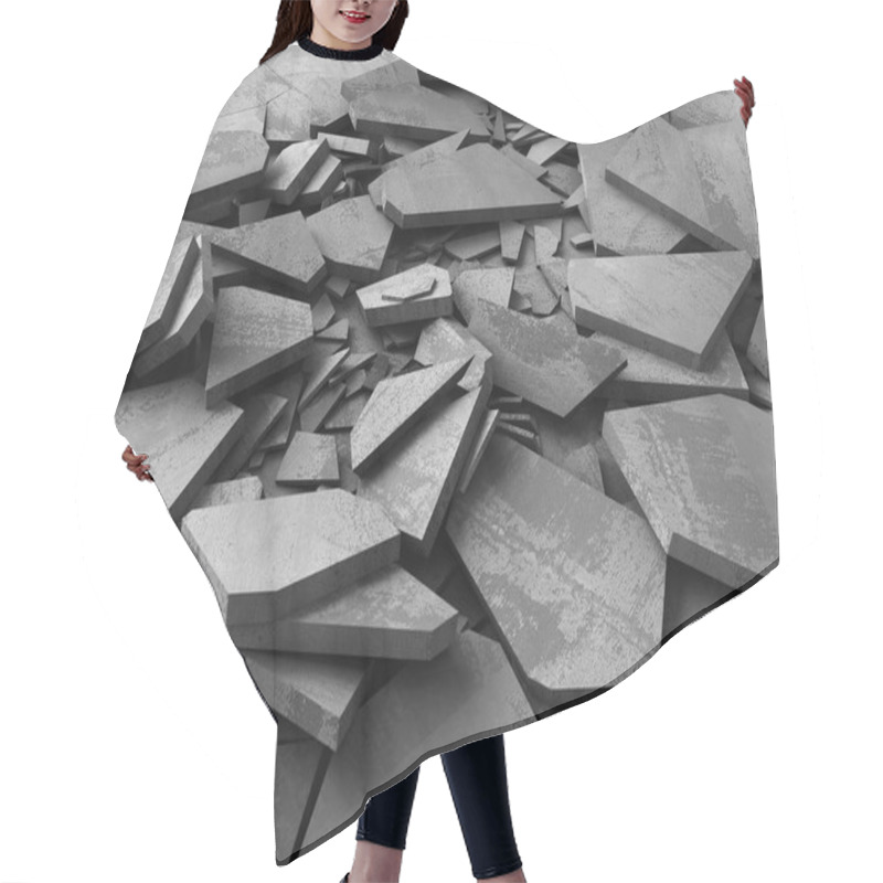 Personality  Concrete Demolition Cracked Dark Surface Hair Cutting Cape