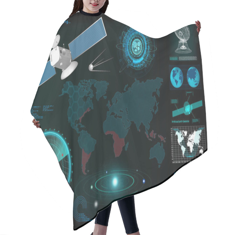 Personality  Futuristic User Interface, Elements Template HUD. Hair Cutting Cape