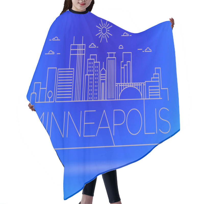 Personality  Minneapolis Linear City Skyline  Hair Cutting Cape