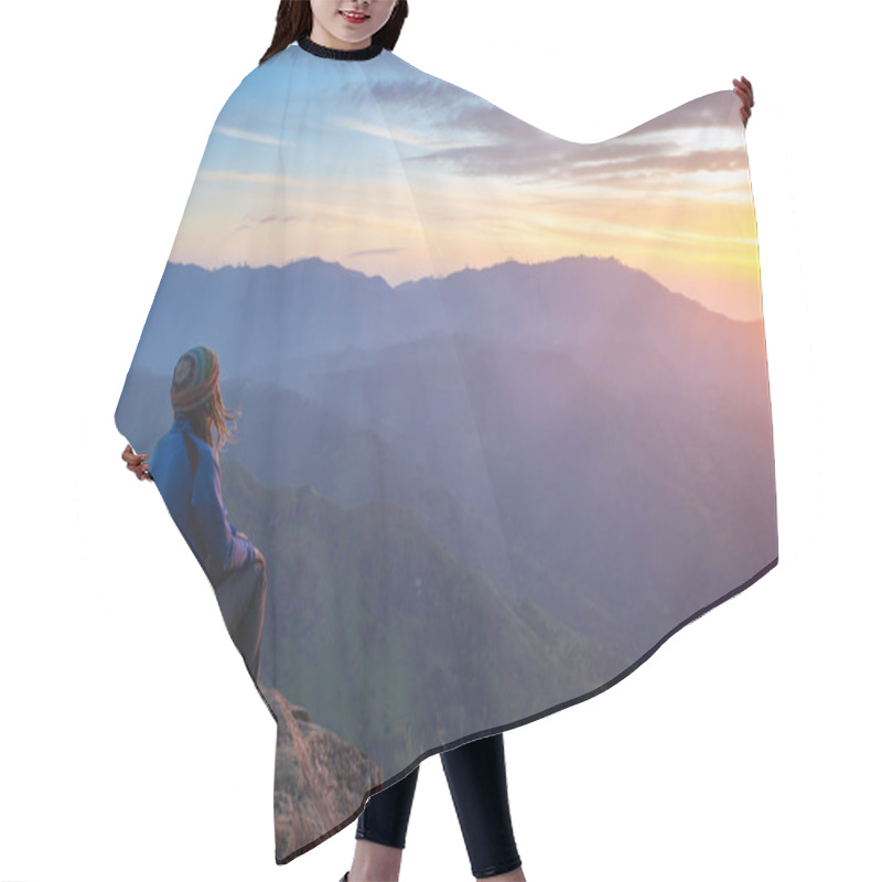 Personality  Happy Celebrating Winning Success Woman Hair Cutting Cape