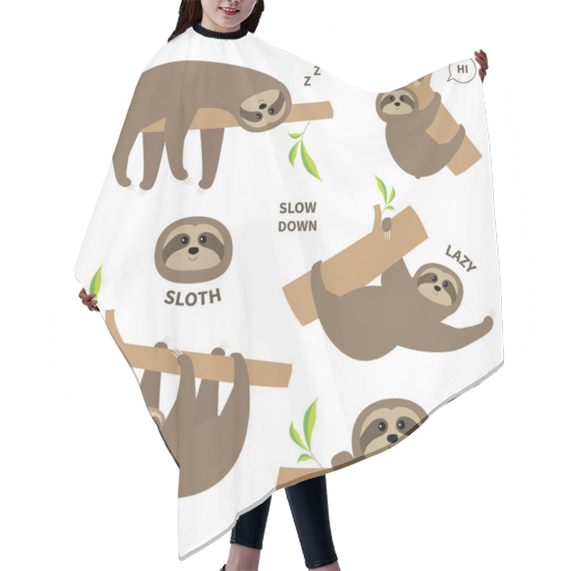 Personality  Sloth Animals Set Hair Cutting Cape