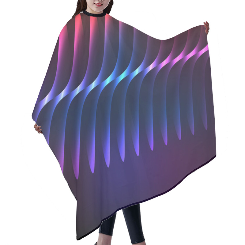 Personality  Glowing Purple Curved Lines Background Presentation Hair Cutting Cape