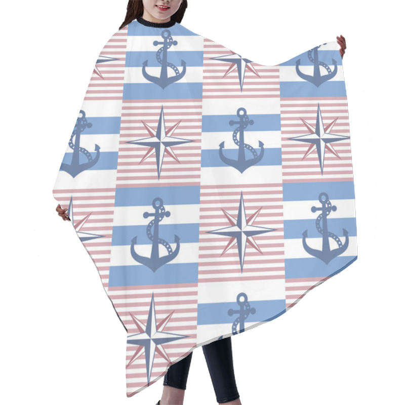 Personality  Seamless Background On The Marine Theme Hair Cutting Cape