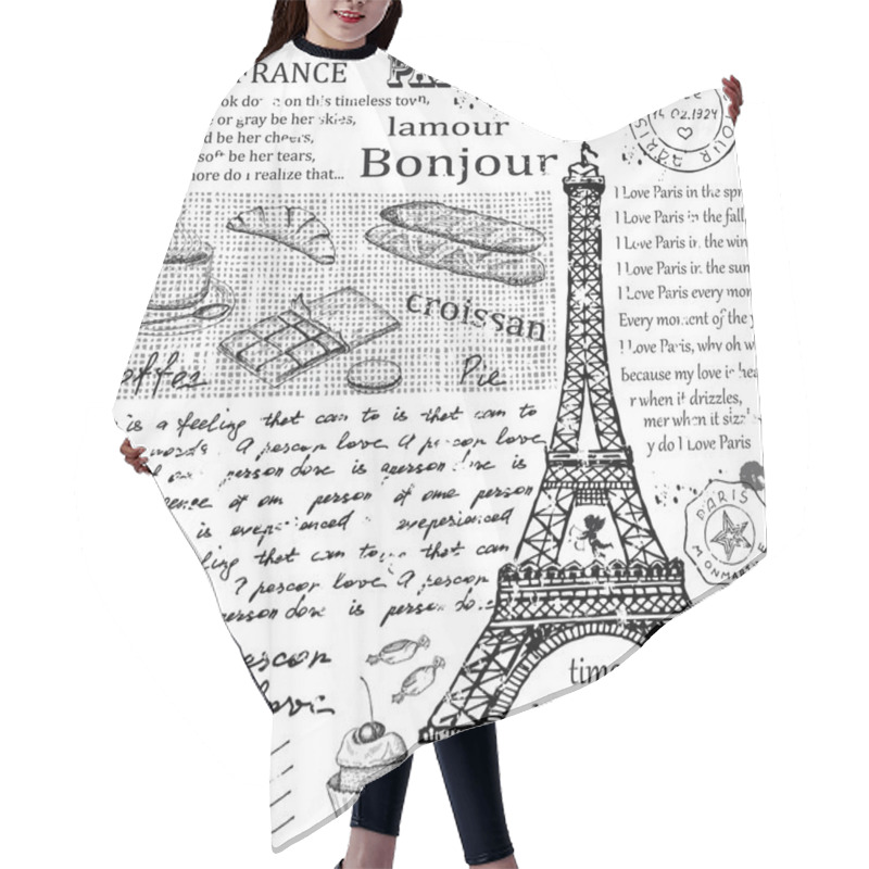 Personality  Paris Eiffel Tower Hair Cutting Cape