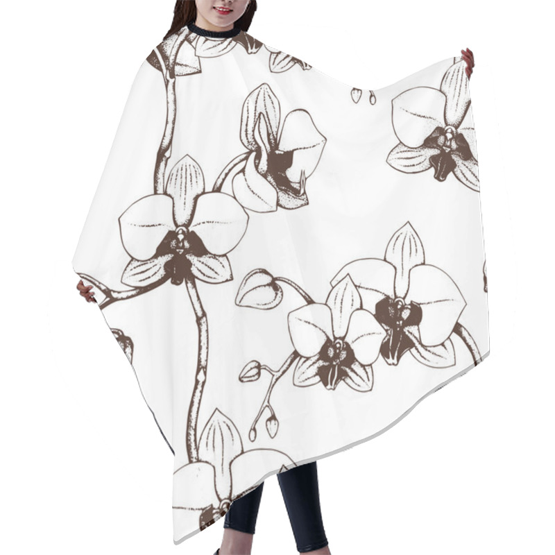 Personality  Pattern With Orchid Flowers Hair Cutting Cape