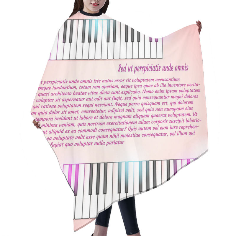 Personality  Musical Background With Piano Keyboard Hair Cutting Cape