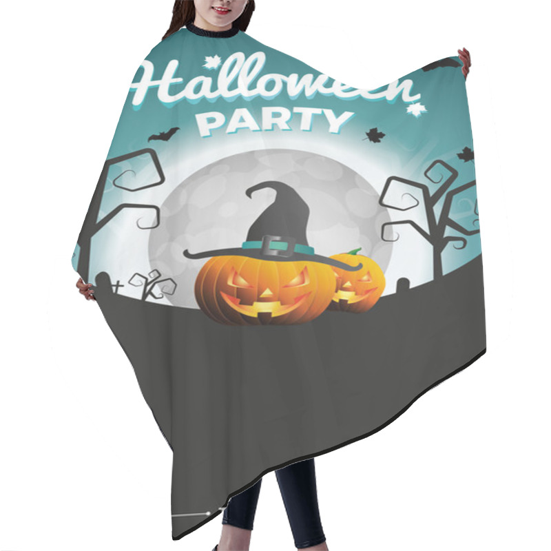 Personality  Vector Halloween Party Illustration Hair Cutting Cape