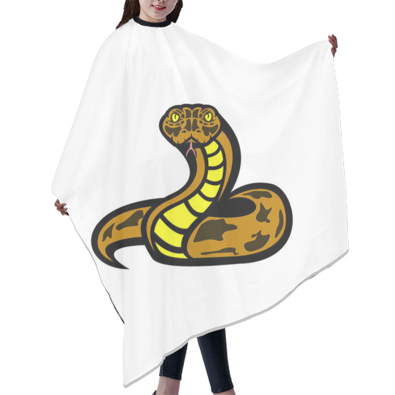 Personality  Snake Silhouette Illustration. Black Serpent Isolated On A White Background. Vector Tattoo Design. Hair Cutting Cape