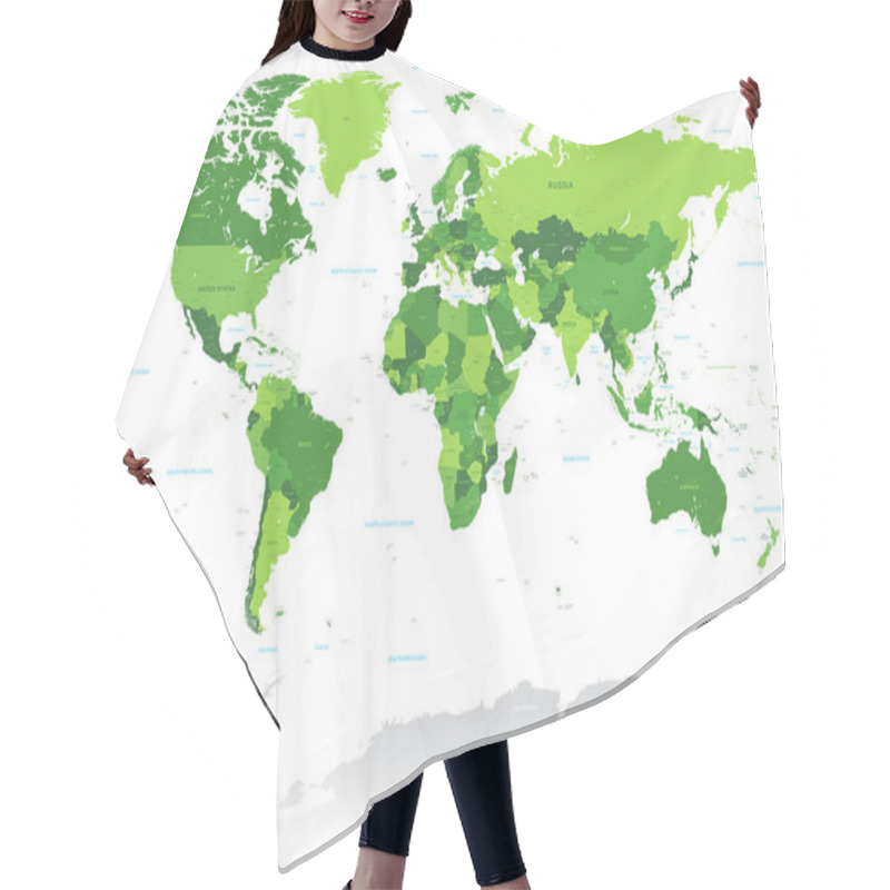 Personality  Vctor Green World Map Hair Cutting Cape