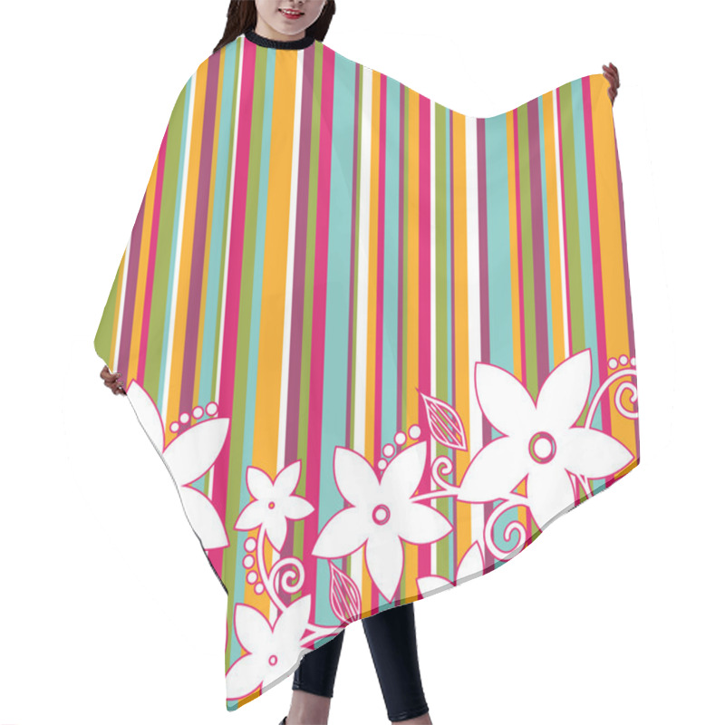 Personality  Decorative Flowers, Striped Background Hair Cutting Cape