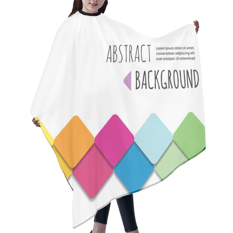 Personality  Mosaic 3d Paper Cut Out Abstract Background. For Business Presentation, Brochures, Posters Design. Hair Cutting Cape