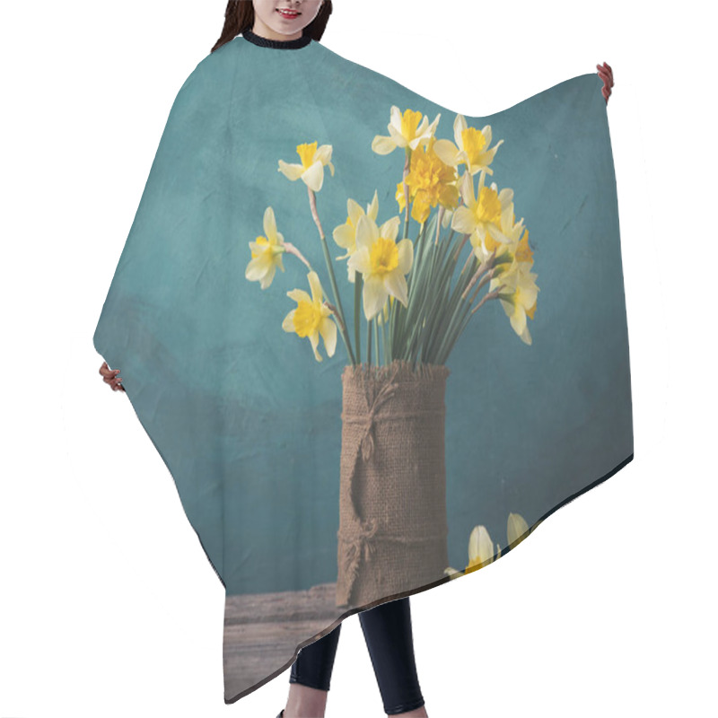 Personality  Amazing Grunge Background With Yellow Flowers Hair Cutting Cape