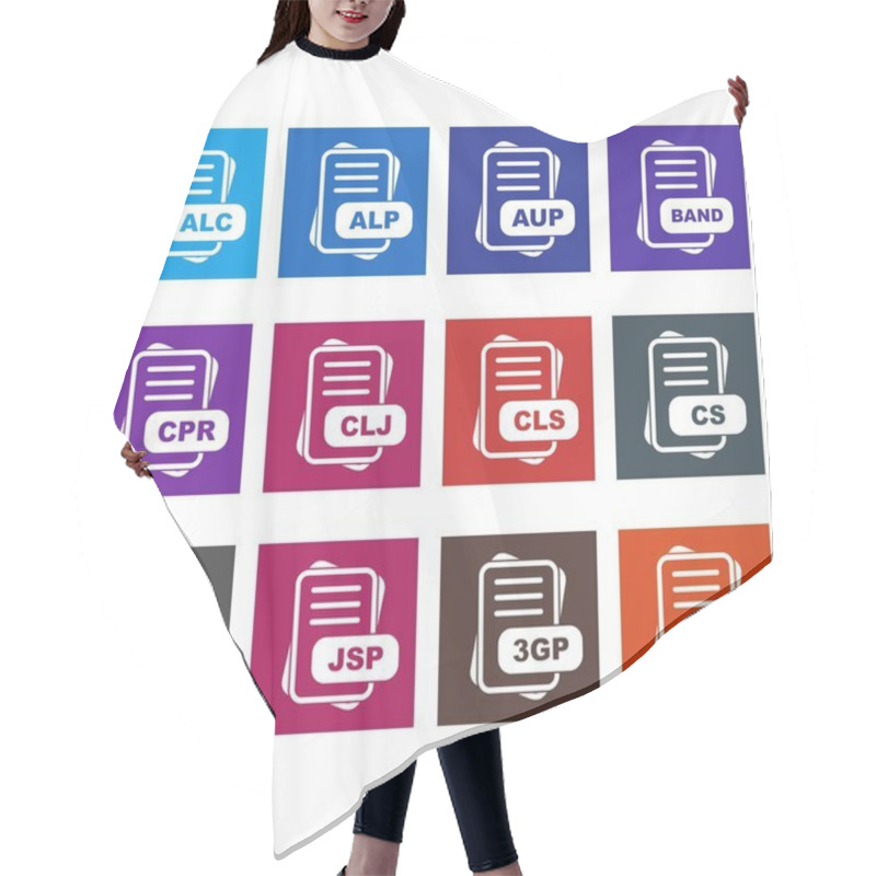 Personality   Set Of Vector File Format Icons Hair Cutting Cape