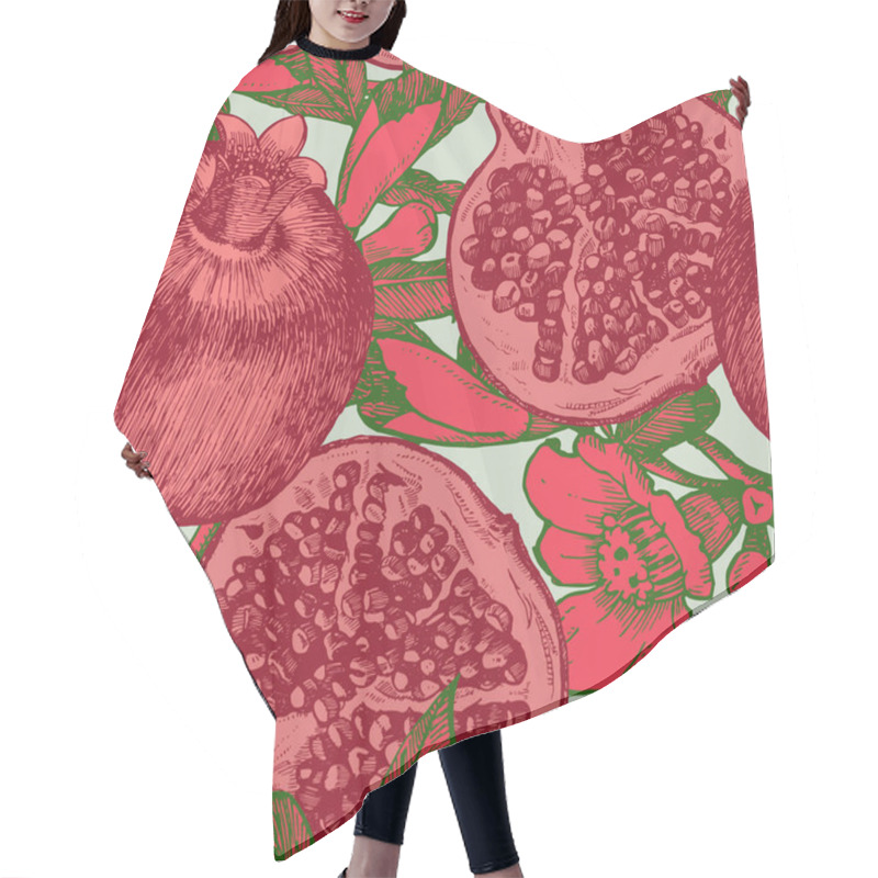 Personality  Pattern With Hand-drawn Pomegranates Hair Cutting Cape