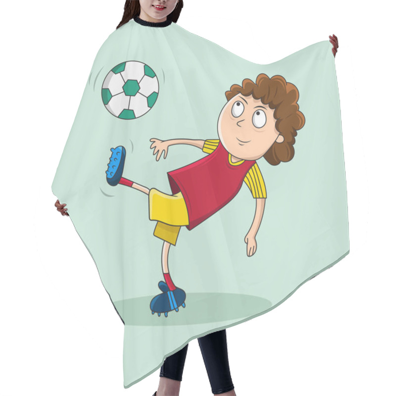 Personality  Playful Kick Cartoon Soccer Fun Hair Cutting Cape