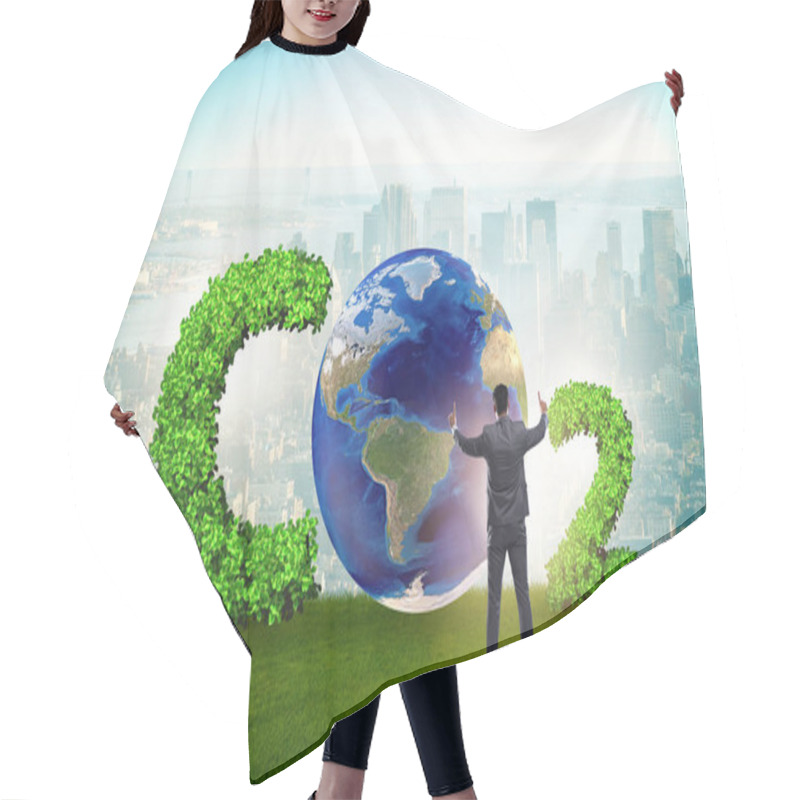 Personality  Ecological Concept Of Greenhouse Gas Emissions Hair Cutting Cape