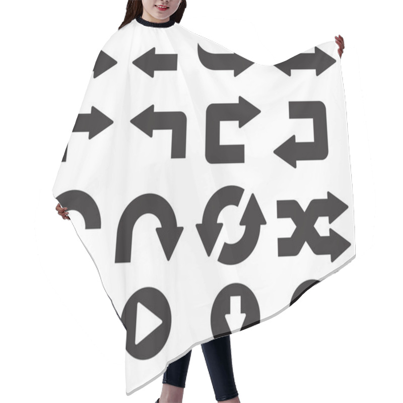 Personality  Arrows Icons Set Hair Cutting Cape