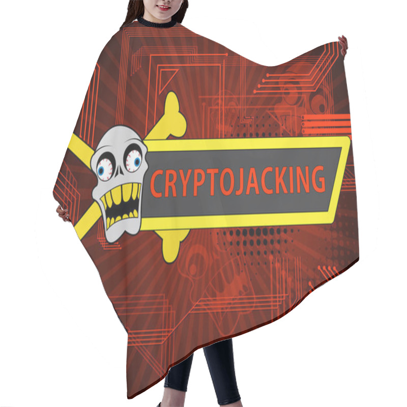 Personality  Cryptojacking Crypto Attack Digital Hijack 2d Illustration Shows Blockchain Currency Jacking Or Bitcoin Hacking Hair Cutting Cape