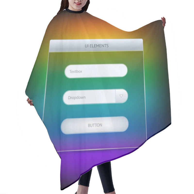 Personality  Ui Elements. Vector Illustration. Hair Cutting Cape