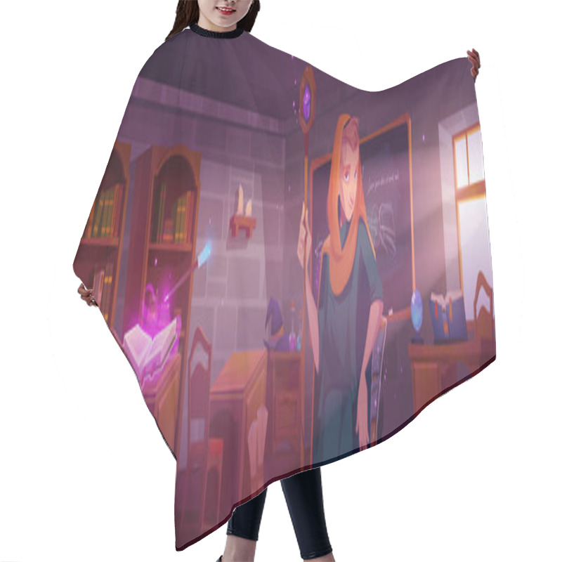 Personality  Man Wizard In Magic School Classroom Hair Cutting Cape