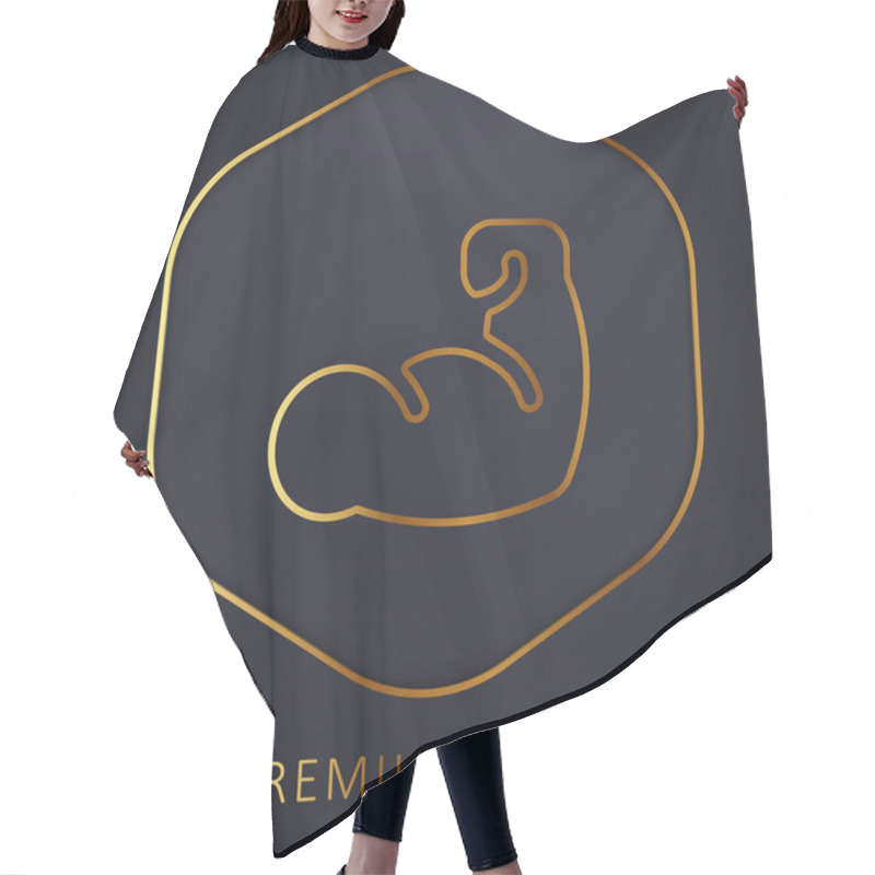 Personality  Arm Golden Line Premium Logo Or Icon Hair Cutting Cape