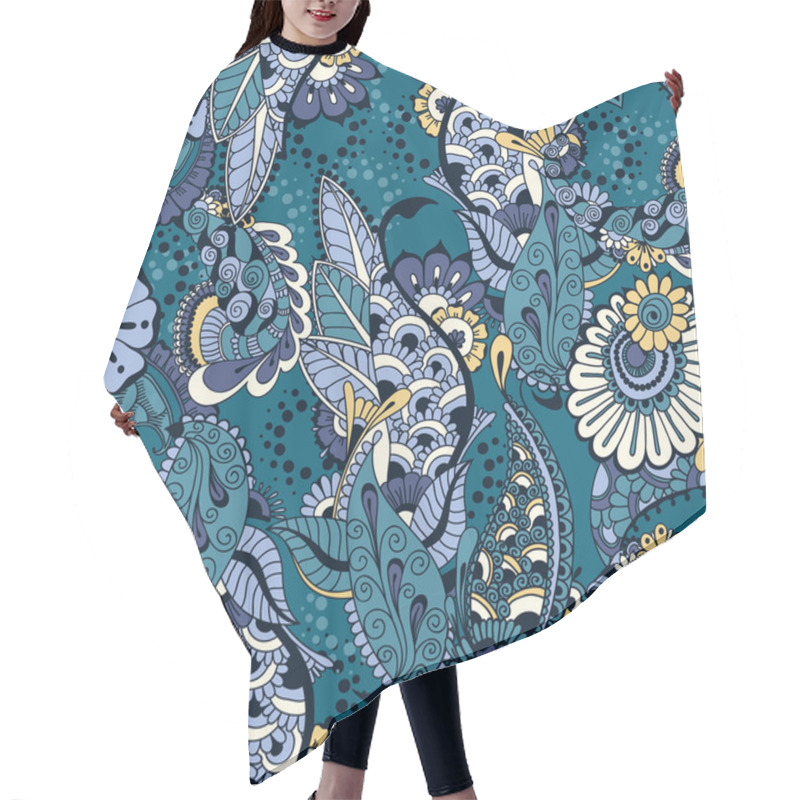 Personality  Seamless Pattern With Floral Elements Hair Cutting Cape