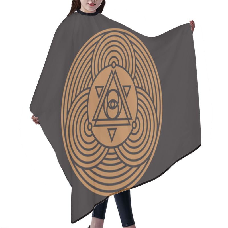 Personality  All-seeing Eye Of God In Sacred Geometry Triangle, Masonic Sign And Illuminati Symbol Hair Cutting Cape